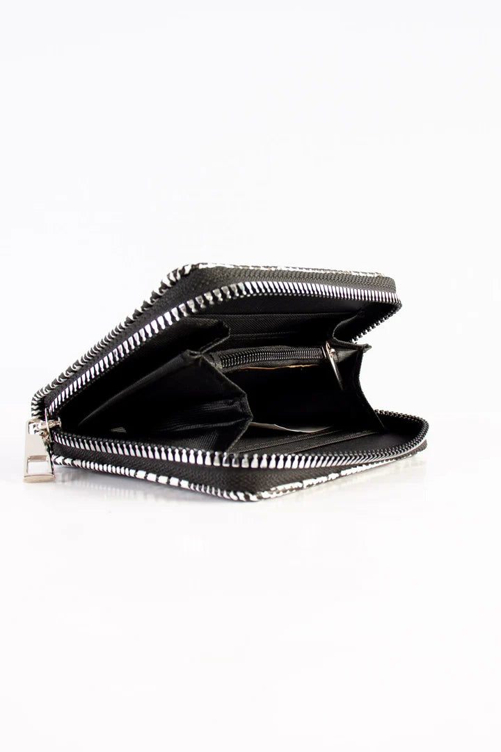 Houndstooth Mini Wallet with Bow Detail