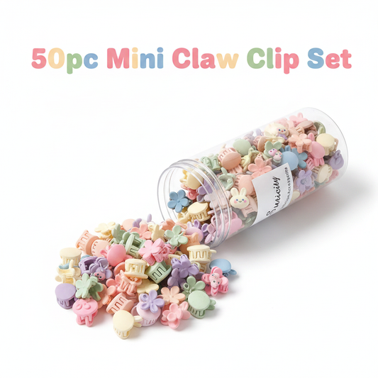 Mini Hair Claw Clips Set – 50pc Jar