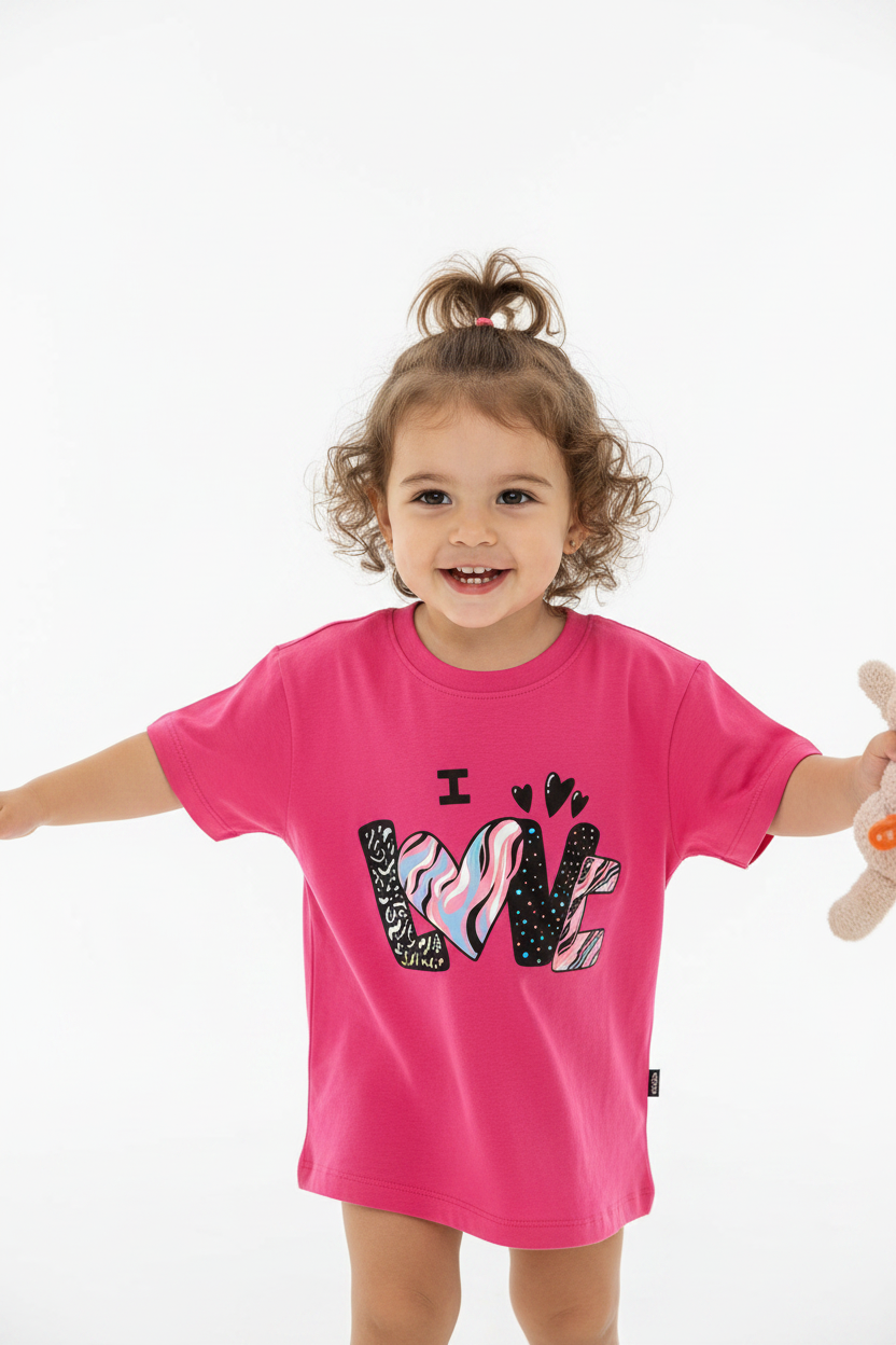 Girls Graphic T-Shirt (Random Print)