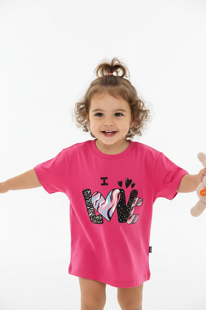Girls Graphic T-Shirt (Random Print)