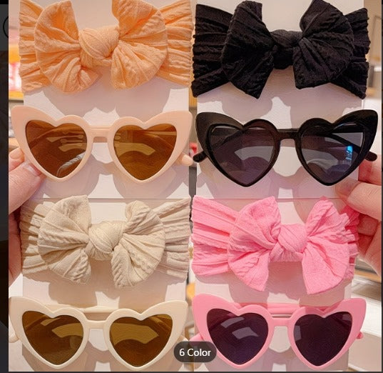 Little Diva Edition™ — Heart Sunglasses & Bow Headband Set