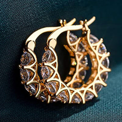 Crystal Teardrop Hoop Earrings