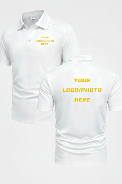 Custom Print Polo Shirt on male model
