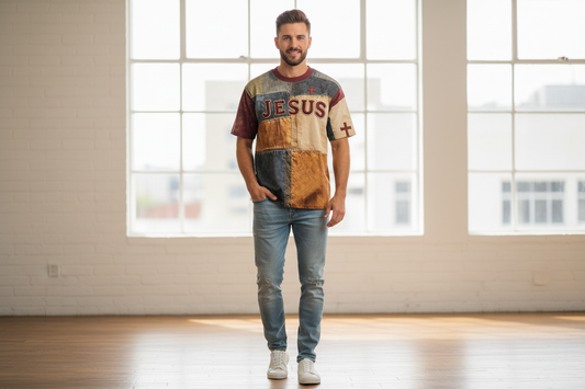 Jesus Cross Print Graphic Tee