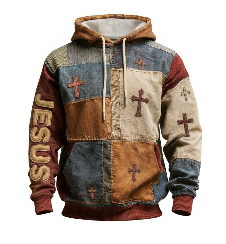 Little Obsessed™ Jesus Cross Print Hoodie