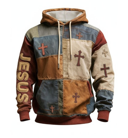 Little Obsessed™ Jesus Cross Print Hoodie