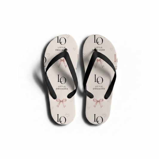 LO Little Obsessed Branded Flip Flops