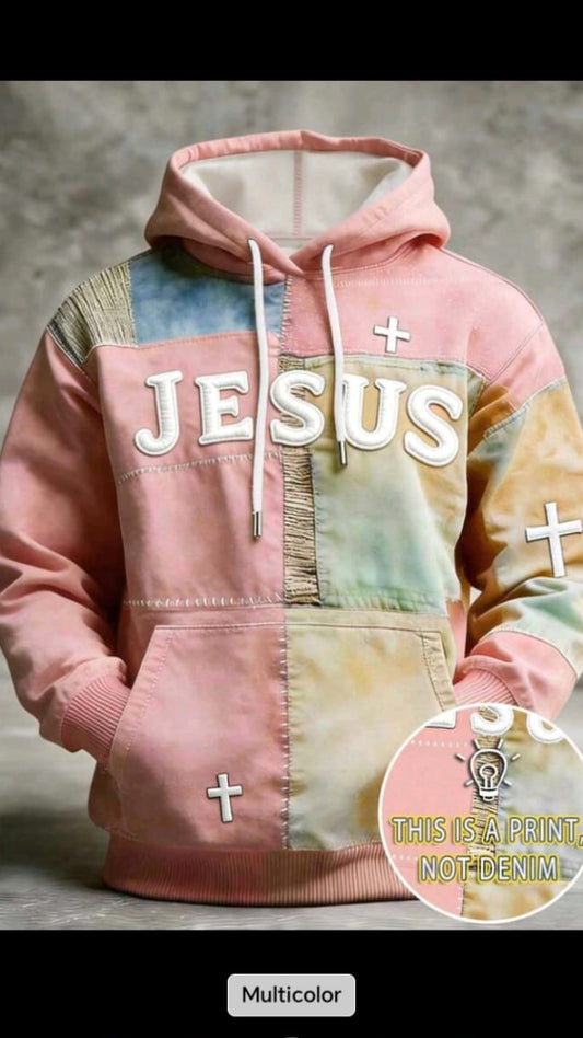 Little Obsessed™ Jesus Cross Print Hoodie